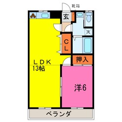 ウィングヴィラ枝野Dの物件間取画像